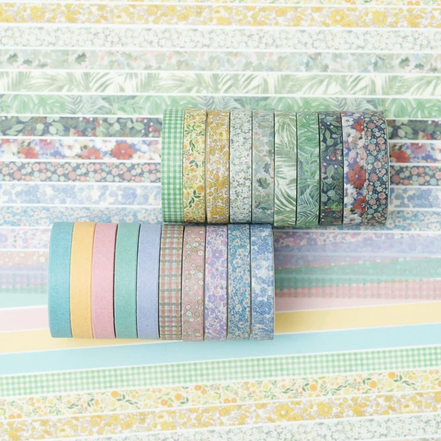 Alt view image 3 of 6 - Vintage Washi Tape Set 20 Rolls Skinny Retro Decorative Antique Patterns Masking Tapes for Arts, DIY Crafts, Journals, Planners, Scrapbook, Wrapping (Nature)