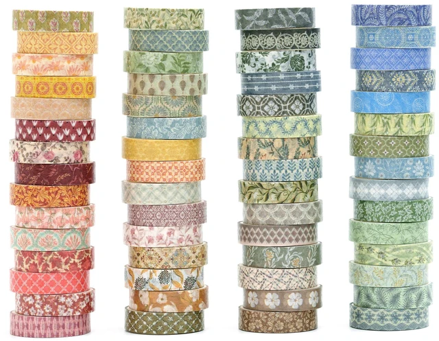 Main image of Basic Patterns Washi Tape Set 60 Rolls Geometric Elegance Decorative Skinny Masking Tapes for Arts, DIY Crafts, Journals, Planners, Scrapbook, Wrapping (Bygone Days)