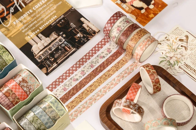Alt view image 5 of 7 - Basic Patterns Washi Tape Set 60 Rolls Geometric Elegance Decorative Skinny Masking Tapes for Arts, DIY Crafts, Journals, Planners, Scrapbook, Wrapping (Bygone Days)