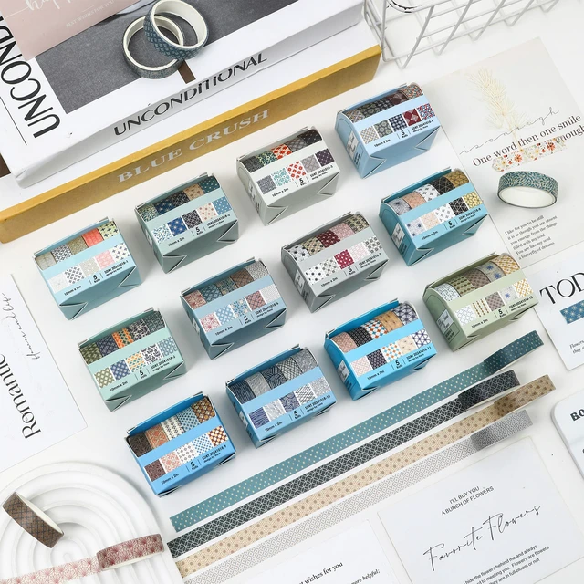Alt view image 2 of 7 - Basic Patterns Washi Tape Set 60 Rolls Geometric Elegance Decorative Skinny Masking Tapes for Arts, DIY Crafts, Journals, Planners, Scrapbook, Wrapping