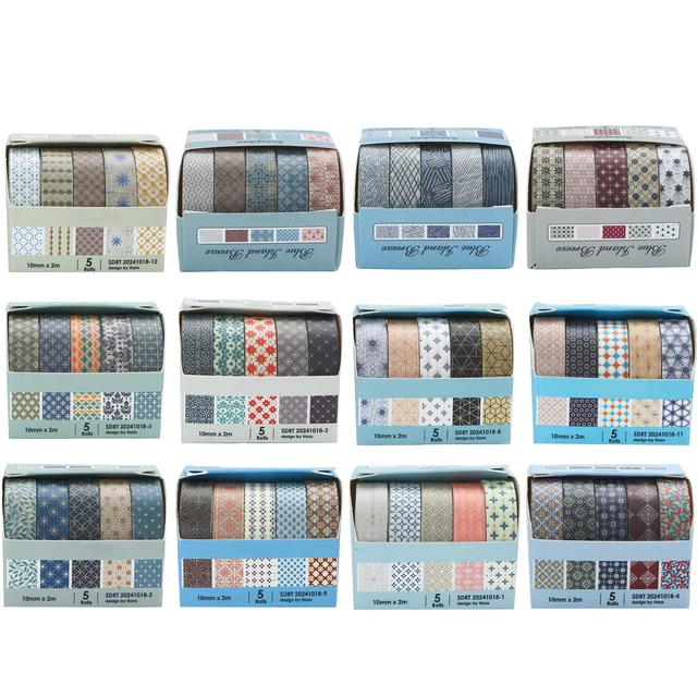 Alt view image 3 of 7 - Basic Patterns Washi Tape Set 60 Rolls Geometric Elegance Decorative Skinny Masking Tapes for Arts, DIY Crafts, Journals, Planners, Scrapbook, Wrapping