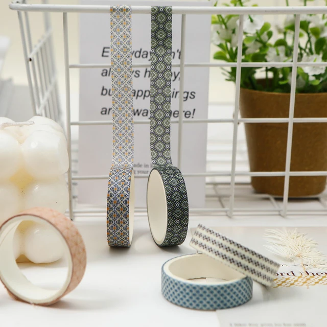 Alt view image 6 of 7 - Basic Patterns Washi Tape Set 60 Rolls Geometric Elegance Decorative Skinny Masking Tapes for Arts, DIY Crafts, Journals, Planners, Scrapbook, Wrapping