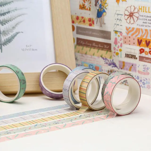 Alt view image 3 of 7 - Basic Washi Tape Set 30 Rolls Cute Patterns Decorative Skinny Slim Masking Tapes for Arts, DIY Crafts, Journals, Planners, Scrapbook, Wrapping (Kawaii One)