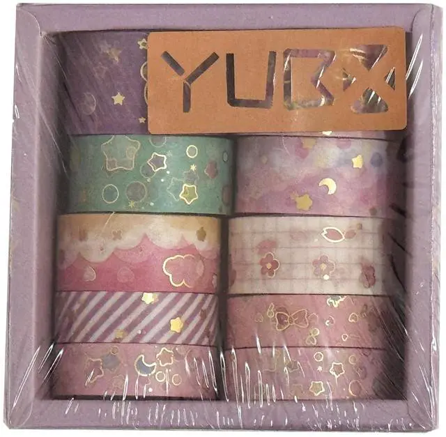 Alt view image 7 of 7 - Creative Washi Tape Set 10 Rolls Gold Foil Print Decorative Masking Tapes for Arts, DIY Crafts, Journals, Planners, Scrapbook, Wrapping (Cute Sweety)