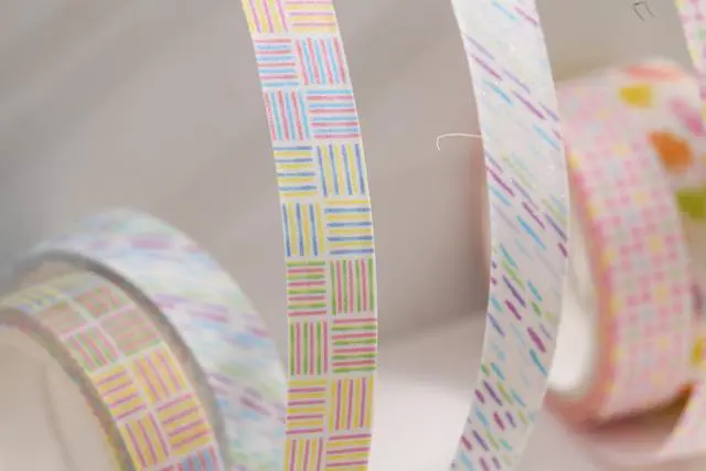 Alt view image 6 of 7 - Cute Pattern Washi Tape Set 5 Rolls Glitter Cover Decorative Wide Kawaii Masking Tapes for Arts, DIY Crafts, Journals, Planners, Scrapbook, Wrapping (9 Dots & Stars)