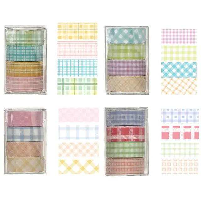 Alt view image 3 of 7 - Colorful Plaid Washi Tape Set 16 Rolls Basic Grid Decorative Masking Tapes for Arts, DIY Crafts, Journals, Planners, Scrapbook, Wrapping (Pastel Basics)