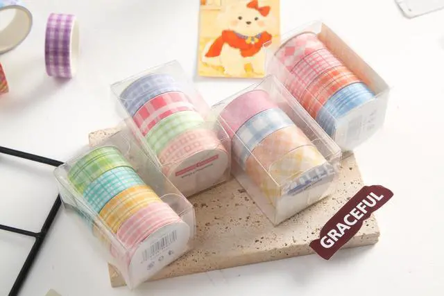 Alt view image 4 of 7 - Colorful Plaid Washi Tape Set 16 Rolls Basic Grid Decorative Masking Tapes for Arts, DIY Crafts, Journals, Planners, Scrapbook, Wrapping (Pastel Basics)