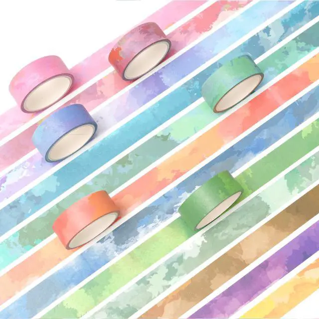 Alt view image 5 of 7 - YUBX Watercolor Washi Tape Set 12 Pastel Colors Masking Decorative Tapes
