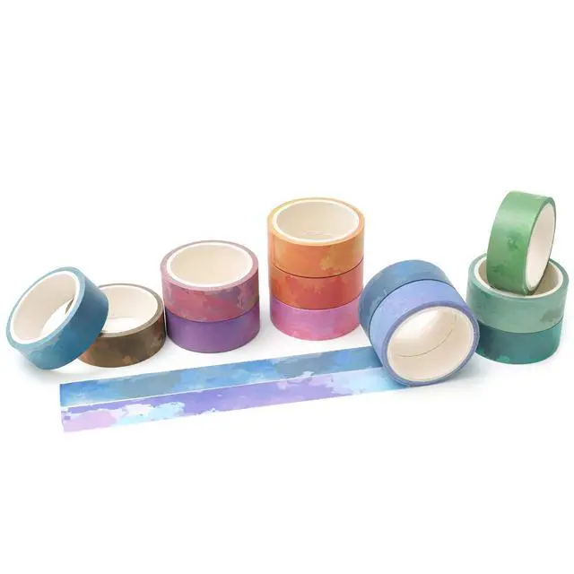 Alt view image 6 of 7 - YUBX Watercolor Washi Tape Set 12 Pastel Colors Masking Decorative Tapes