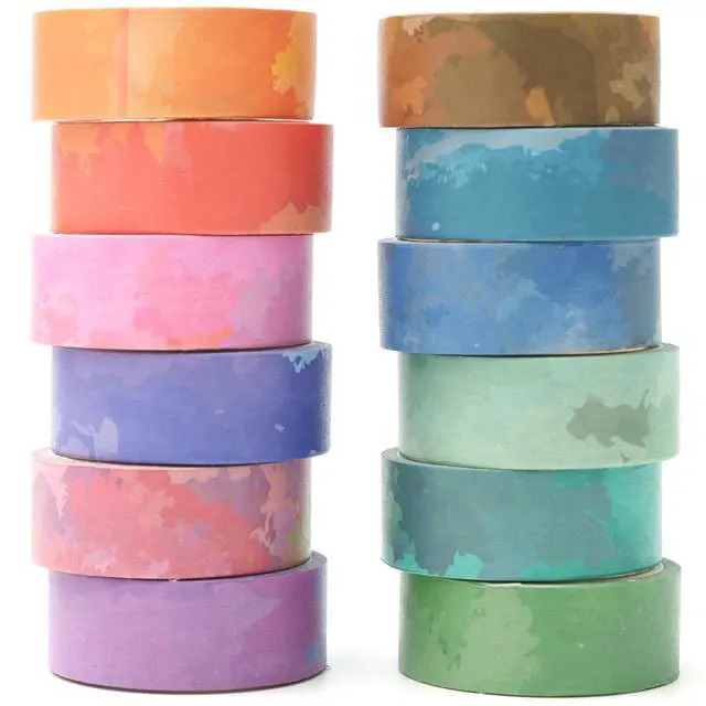 Alt view image 4 of 7 - YUBX Watercolor Washi Tape Set 12 Pastel Colors Masking Decorative Tapes