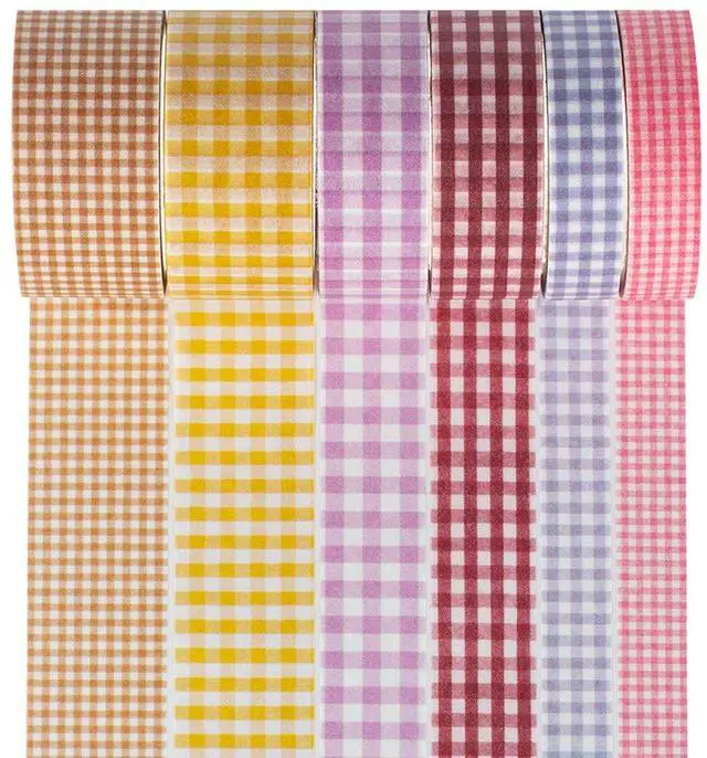 Alt view image 3 of 5 - 6 Rolls Plaid Washi Tape Set Basic Grid Masking Decorative Tapes for Arts, DIY Crafts, Journals, Planners, Scrapbooking, Wrapping (Basic Plaid)