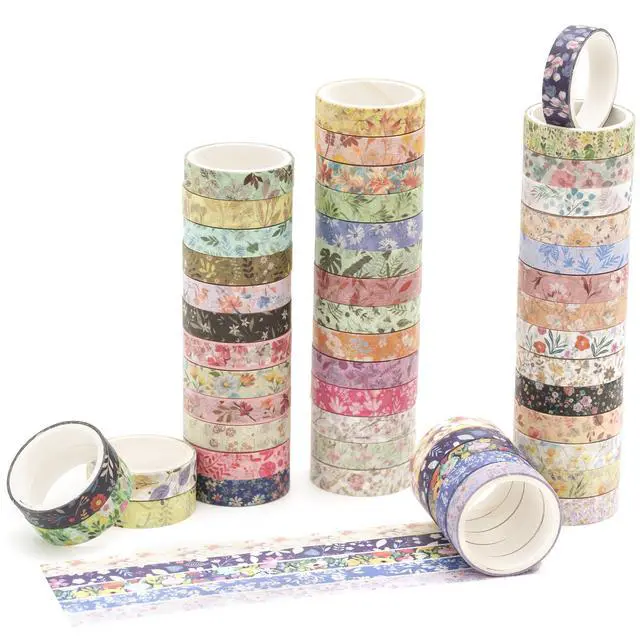 Alt view image 5 of 7 - Flowers Washi Tape Pack 50 Rolls Floral Printed Masking Tape Plants Decorative for Arts, DIY Crafts, Journal Supplies, Planners, Scrapbook, Card/Gift Wrapping