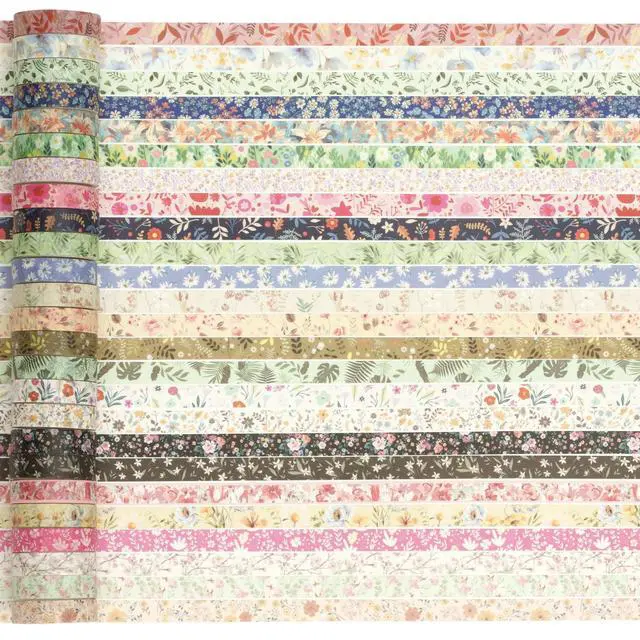 Alt view image 7 of 7 - Flowers Washi Tape Pack 50 Rolls Floral Printed Masking Tape Plants Decorative for Arts, DIY Crafts, Journal Supplies, Planners, Scrapbook, Card/Gift Wrapping