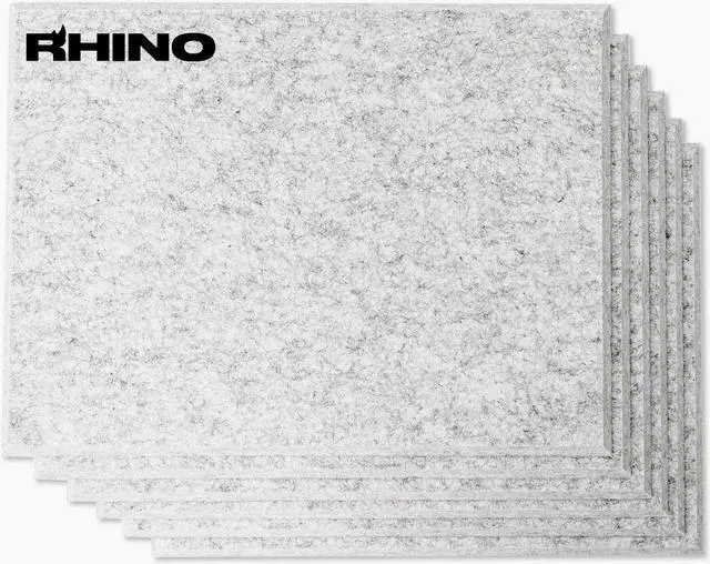 Main image of Windscreen Supply Co. 6-Pack RHINO Fireproof Acoustic Sound Proofing Wall Panels 16 in. x 12 in. Silver - RHP1612S