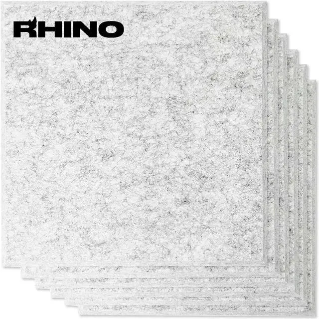 Main image of Windscreen Supply Co. 6-Pack RHINO Fireproof Acoustic Sound Proofing Wall Panels 12 in. x 12 in. Silver - RHP1212S