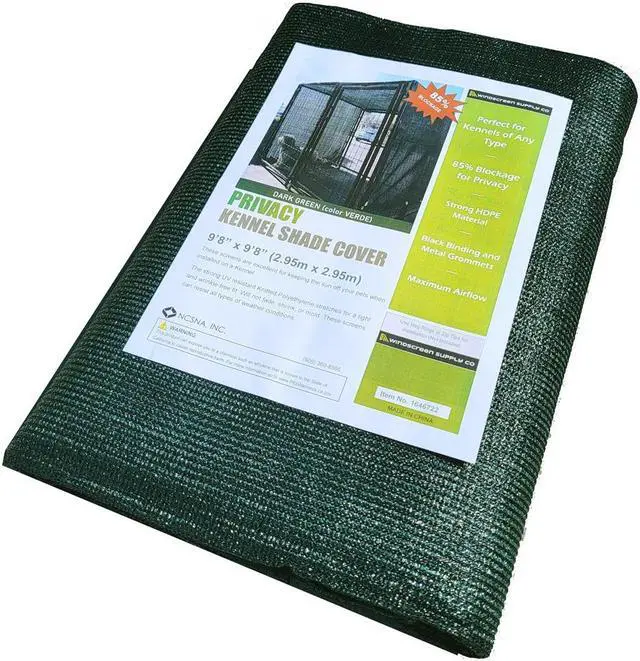 Main image of Windscreen Supply Co. Heavy Duty Mesh Kennel Shade Cover 10 ft. x 10 ft. Green - PS1010GRN