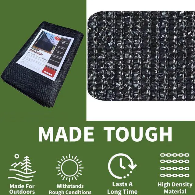 Main image of Windscreen Supply Co. Heavy Duty Mesh Kennel Shade Cover 6 ft. x 12 ft. 85% Blockage Black - PS0612BLK