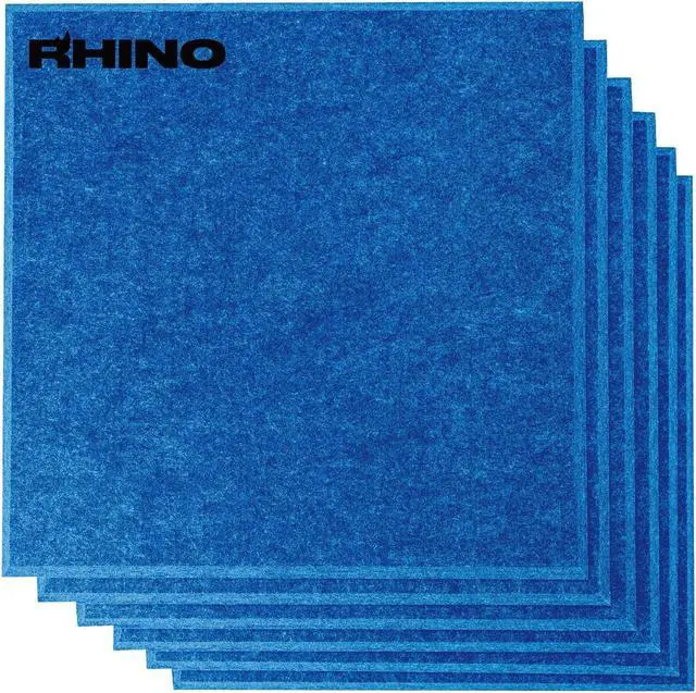 Main image of Windscreen Supply Co. 6-Pack RHINO Fireproof Acoustic Sound Proofing Wall Panels 12 in. x 12 in. Blue - RHP1212E
