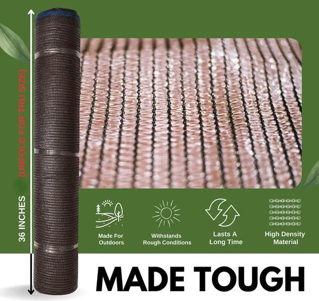 Alt view image 6 of 7 - Windscreen Supply Co. Heavy Duty Mesh Privacy Screen Shade Raw Roll 5 ft. 10 in. x 100 ft. 60% Blockage - PS6160BRN