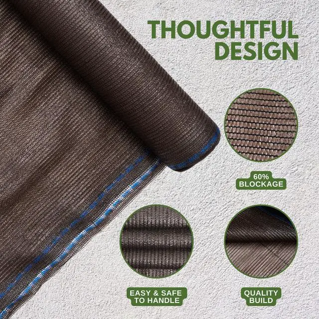 Alt view image 7 of 7 - Windscreen Supply Co. Heavy Duty Mesh Privacy Screen Shade Raw Roll 5 ft. 10 in. x 100 ft. 60% Blockage - PS6160BRN