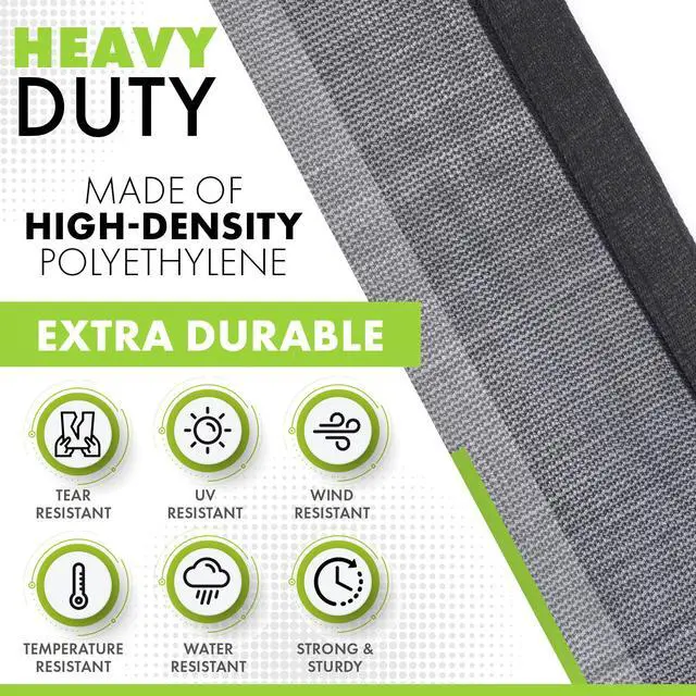 Alt view image 4 of 7 - Windscreen Supply Co. Heavy Duty Mesh Tarp Knitted 12 ft. x 24 ft. Black - MT1224BLK