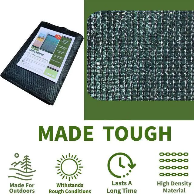 Alt view image 5 of 5 - Windscreen Supply Co. Heavy Duty Mesh Privacy Fence Panel Screen 6 ft. x 12 ft. 85% Blockage Green - PS0612GRN