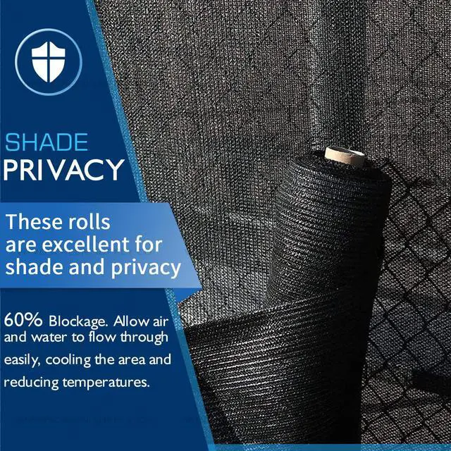 Alt view image 3 of 6 - Windscreen Supply Co. Heavy Duty Mesh Privacy Shade Raw Roll 5 ft. 10 in. x 100 ft. 60% Blockage Black - PS6160BLK