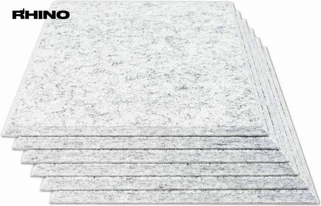 Alt view image 3 of 6 - Windscreen Supply Co. 6-Pack RHINO Fireproof Acoustic Sound Proofing Wall Panels 12 in. x 12 in. Silver - RHP1212S