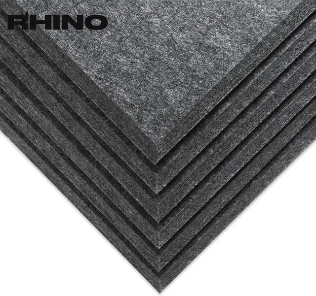 Alt view image 4 of 6 - Windscreen Supply Co. 6-Pack RHINO Fireproof Acoustic Sound Proofing Wall Panels 12 in. x 12 in. Dark Gray - RHP1212D
