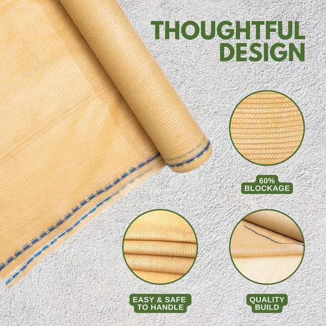 Alt view image 5 of 7 - Windscreen Supply Co. Heavy Duty Mesh Privacy Screen Shade Raw Roll 5 ft. 10 in. x 100 ft. 60% Blockage -PS6160TAN