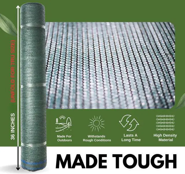 Alt view image 5 of 7 - Windscreen Supply Co. Heavy Duty Mesh Privacy Shade Raw Roll 5 ft. 10 in. x 100 ft. 60% Blockage Green - PS6160GRN