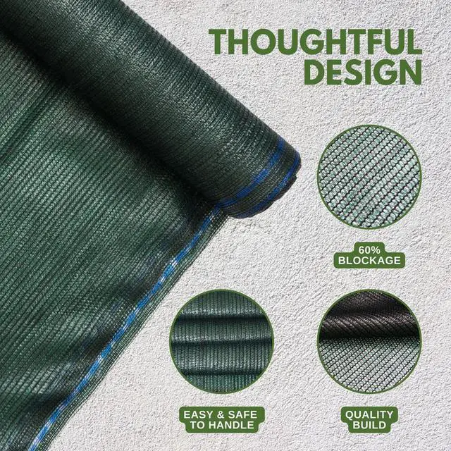 Alt view image 6 of 7 - Windscreen Supply Co. Heavy Duty Mesh Privacy Shade Raw Roll 5 ft. 10 in. x 100 ft. 60% Blockage Green - PS6160GRN