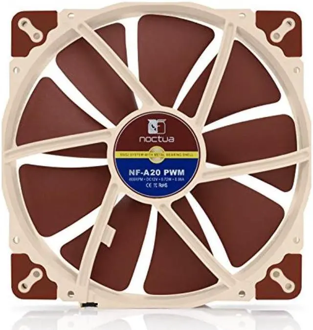 Alt view image 3 of 5 - Noctua NF-A20 PWM, Premium Quiet Fan, 4-Pin (200x30mm, Brown)