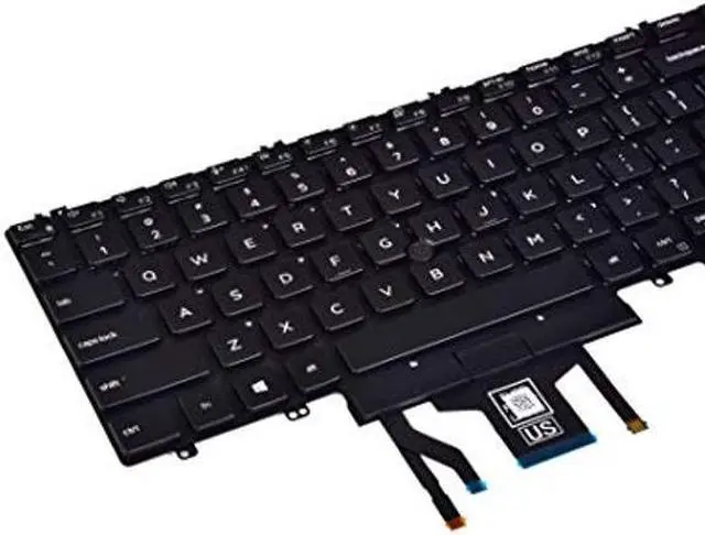 Alt view image 3 of 4 - Replacement Keyboard for Dell Latitude 5500 5501 5510 5511, Precision 3540 3541 3550 3551 Series Laptop with Backlit with Pointer US Layout P/N: 0MMH7V NSK-EX0BC PK132FA1B00