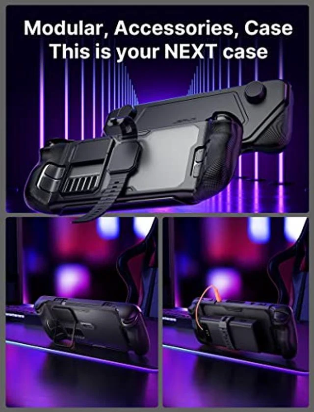 Alt view image 2 of 5 - JSAUX ModCase for Steam Deck, PC0104 Modular Steam Deck Case with Cooling Fan Valve Steam Deck Accessories Include Protective Case, Face Cover, Cooling Fan, Metal Bracket and Strap - Cooler Set