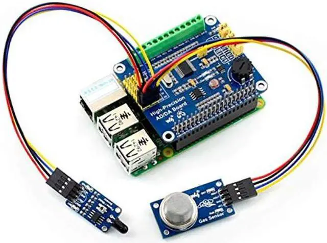 Alt view image 4 of 5 - High-Precision AD/DA Expansion Board for Raspberry Pi 4B/3B+/3B/2B/Zero/W/Zero WH and Jetson Nano,Add High-Precision AD/DA Functions to Pi. Onboard ADS1256 8-CH 24bit ADC and DAC8532 2-CH 16bit DAC