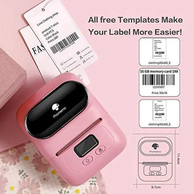 Alt view image 5 of 5 - Phomemo M110 Bluetooth Label Maker with 3 Rolls 1.57"x1.18"(40x30mm) Thermal Labels- Thermal Label Maker Printer Apply to Labeling, Office, Cable, Retail, Barcode, Compatible with Android & iOS