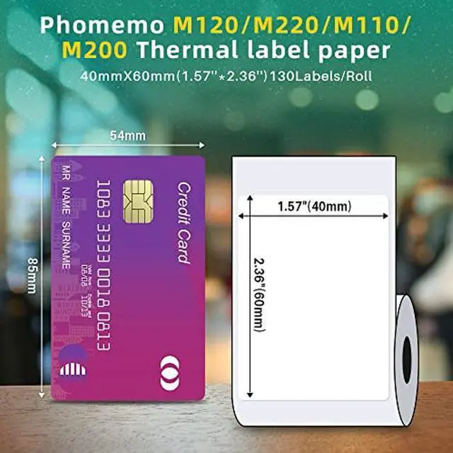 Alt view image 5 of 5 - Phomemo M120 Label Maker, Thermal Bluetooth Label Maker Barcode Label Printer, Portabel Sticker Label Maker Machine for Address, Mailing, Clothing, Barcode with 1 Roll 1.57''*2.36''(40*60mm) Label Pa
