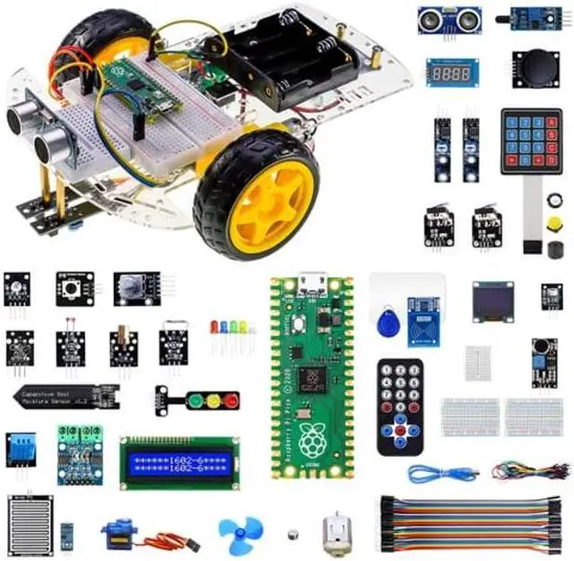 Main image of Raspberry Pi Pico, ELECROW Sensor Advanced Kit for Programming, Pi Pico Micropython 32 Projects Lessons and 32 Modules with Detailed Tutorial for Programmer