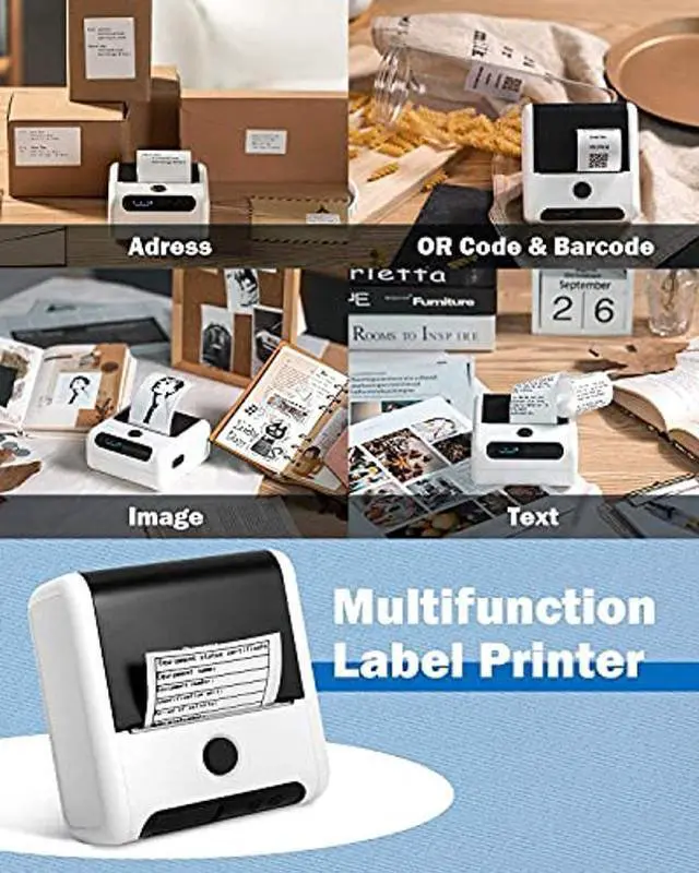 Alt view image 2 of 5 - M200 Label Maker Machine - Portable Bluetooth Thermal Label Maker Printer Compatible with Android & iOS, up to 3 Inch 80mm Width Label with Three Rolls 50x20mm Thermal Labels, 320PCS/Roll