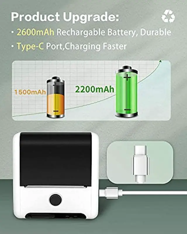 Alt view image 4 of 5 - M200 Label Maker Machine - Portable Bluetooth Thermal Label Maker Printer Compatible with Android & iOS, up to 3 Inch 80mm Width Label with Three Rolls 50x20mm Thermal Labels, 320PCS/Roll