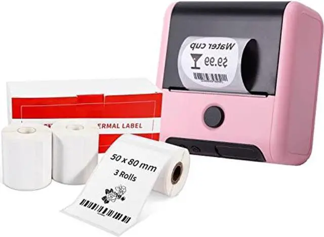 Main image of M200 Bluetooth Label Maker, Mini Label Maker Bluetooth Compatible with iOS & Android System, Portable Printer Label Maker with 3 Rolls 50x80mm Thermal Labels, 100PCS/Roll