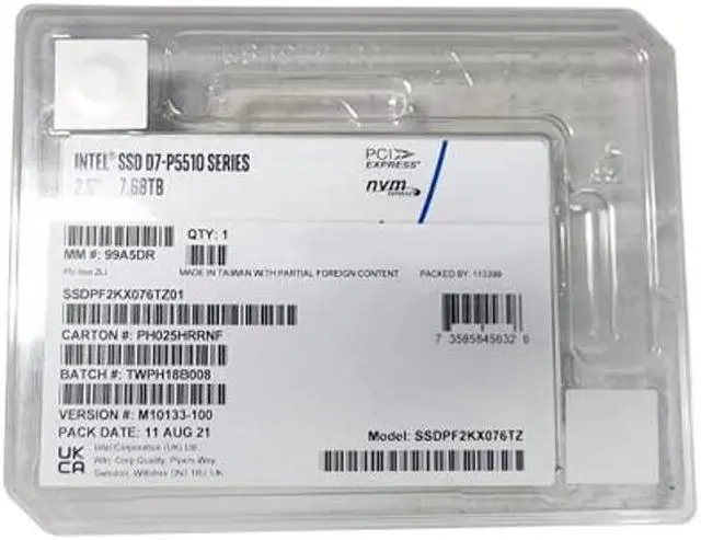 Main image of Intel SSD D7-P5510 Series 7.68TB