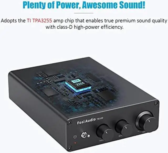 Alt view image 4 of 5 - Fosi Audio TB10D 600W TPA3255 Power Amplifier Home Audio HiFi Stereo Class D Digital 2 Channel Integrated Mini Passive Speaker Amp