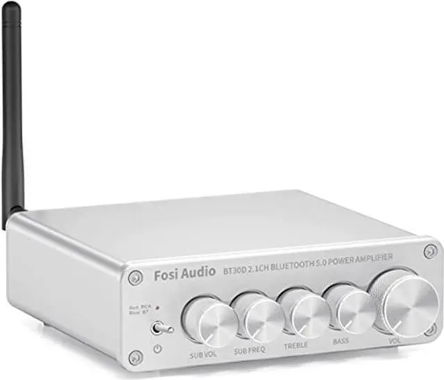 Main image of Fosi Audio BT30D-S Bluetooth 5.0 Stereo Audio Receiver Amplifier 2.1 Channel Mini Hi-Fi Class D Integrated Amp 50 Watt x2+100 Watt for Home Outdoor Passive Speakers/Subwoofer Powered Subwoofer