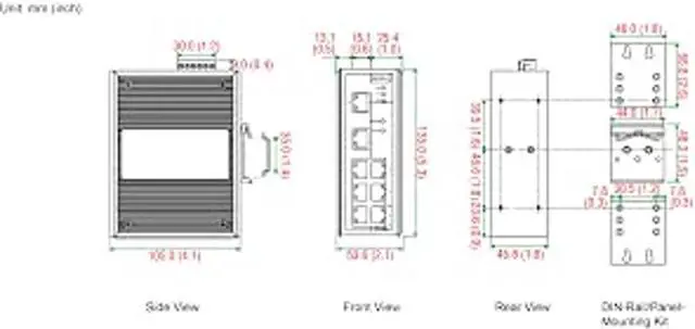 Alt view image 3 of 3 - MOXA EDS-408A - 8 Ports Entry Level Managed Ethernet Switch with 8 10/100 BaseTx Ports, Port Base VLAN and QoS, 0~60degC