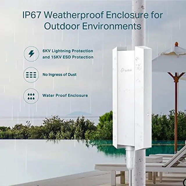 Alt view image 2 of 5 - TP-Link EAP650-Outdoor | Omada True WiFi6 AX3000 Gigabit Outdoor Access Point | Mesh, Seamless Roaming, MU-MIMO | PoE+ Powered | IP67 | Multiple SDN Controller | Remote & App Control