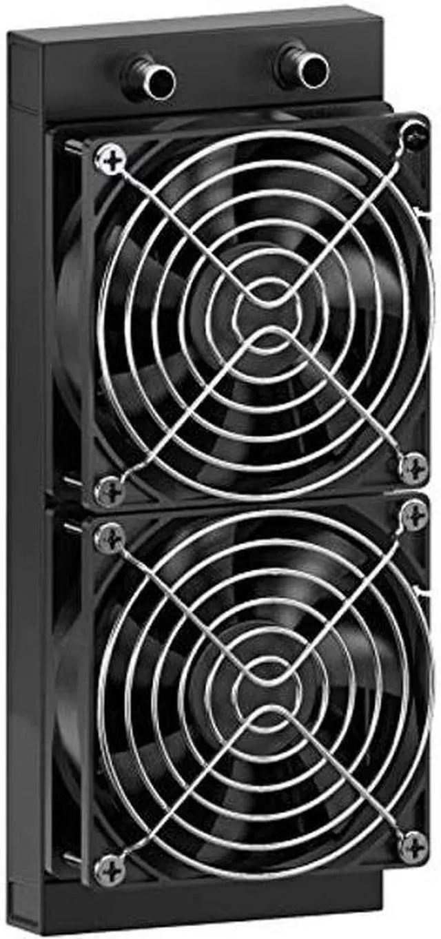 Main image of Clyxgs Water Cooling Radiator, 12 Pipe Aluminum Heat Exchanger Radiator with Fan for PC CPU Computer Water Cool System DC12V 240mm Black
