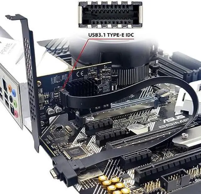 Alt view image 5 of 5 - chenyang PCI-E X4 to USB 3.2 Type-E Front Panel Socket PCI Express Gen2 20Gbps Expansion Card Adapter