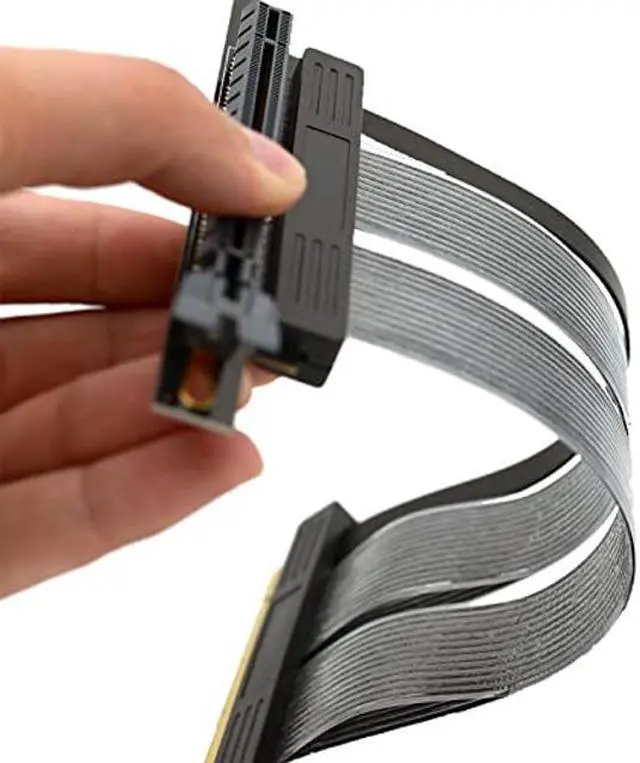 Alt view image 3 of 5 - Eagolloar PCIE 4.0 x16 Extender Riser Cable,High Speed Flexible Right Angle PCI-E Port GPU Graphic Card Extension Cable-200mm